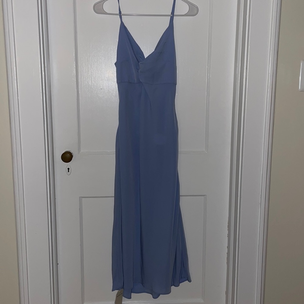 Baby Blue Silky Abercrombie Midi Dress